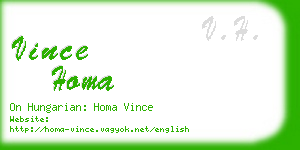 vince homa business card